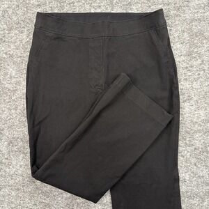 Spanx pull on pants women's large black stretch casual slimming minimalist 20367